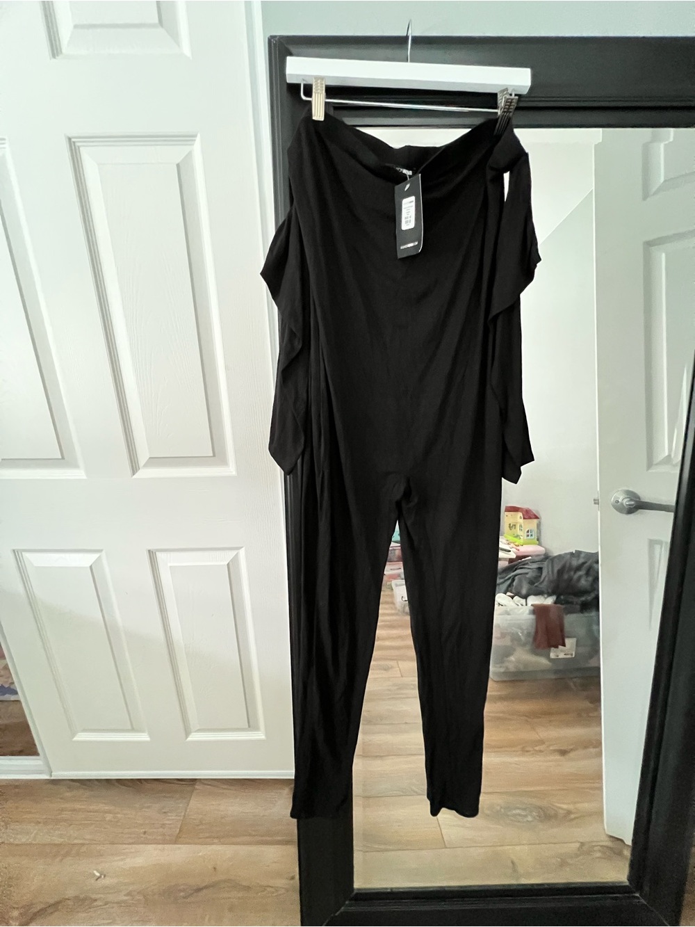 Fashion Nova Black Off-Shoulder Jumpsuit